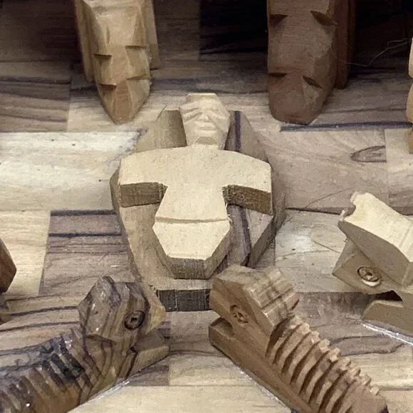 Hand Carved Wooden Nativity Set Made In Bethlehem West Bank Christmas ‼️Read‼️ - Picture 11 of 13